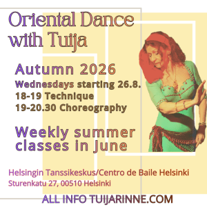 Tuija Rinteen itämaisen tanssin tunnit (egyptiläinen tyyli) kesällä ja syksyllä 2026